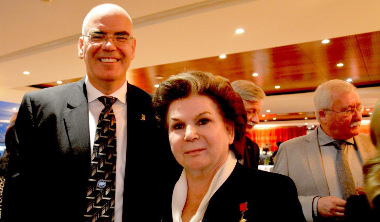 David Alexander with Valentina Tereshkova, the first woman to have flown in space