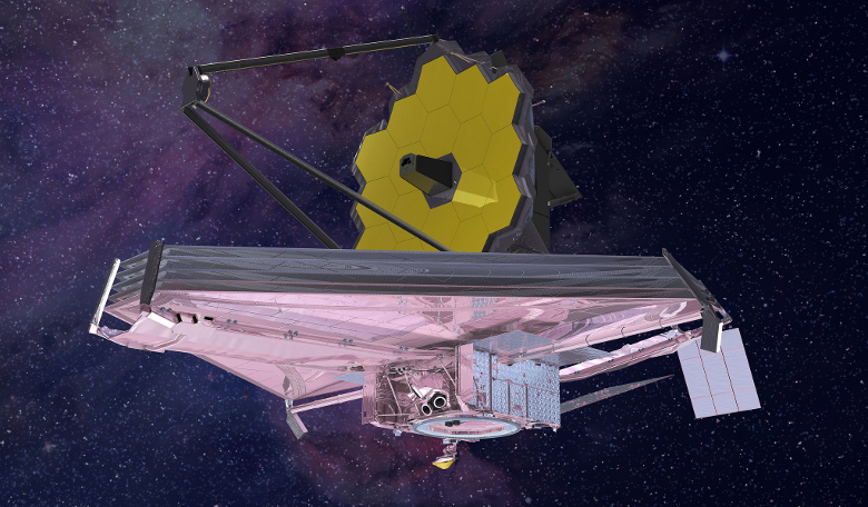 An artists impression of the James Webb Space Telescope in orbit. Image: NASA