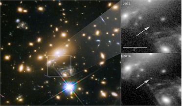 gravitational lensing, Hubble Space Telescope, Lensed Star 1 (LS1), MACS J1149-2223, Refsdal supernova