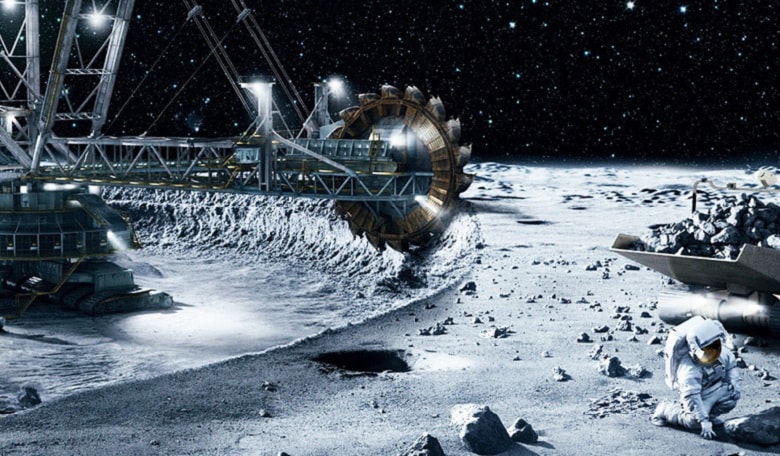 Futuristic mining on the Moon