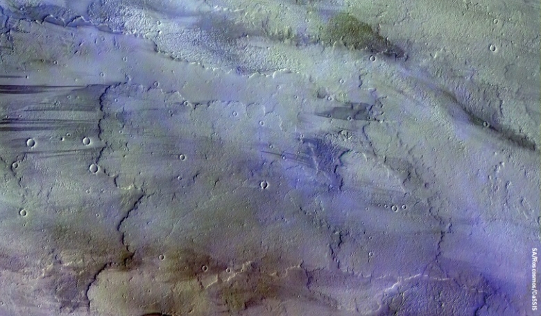 Diffuse, water-ice clouds, a hazy sky and a light breeze. Such might have read a weather forecast for the Tharsis volcanic region on Mars on 22 November 2016, when this image was taken by the ExoMars Trace Gas Orbiter.