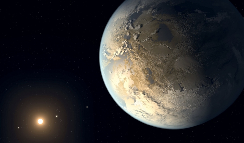 Artist’s concept of Kepler-186f, the first rocky planet to be found within the habitable zone; the region around the host star where the temperature is right for liquid water.