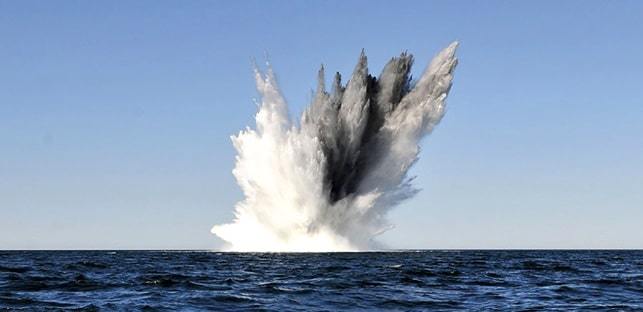 More than two dozen US Navy mines detonated within a 30 second period...