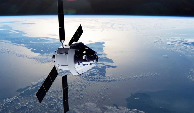 Artist’s impression of the Orion spacecraft over Earth - the European Service Module is directly behind Orion’s crew capsule and provides propulsion, power, thermal control, and water and air for four astronauts.