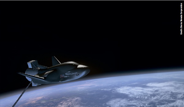 Sierra Nevada Corporation’s uncrewed Dream Chaser spacecraft in orbit.