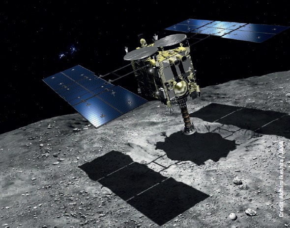Hayabusa-2 is on its way to a C-type asteroid, which is believed to contain water and organic matter