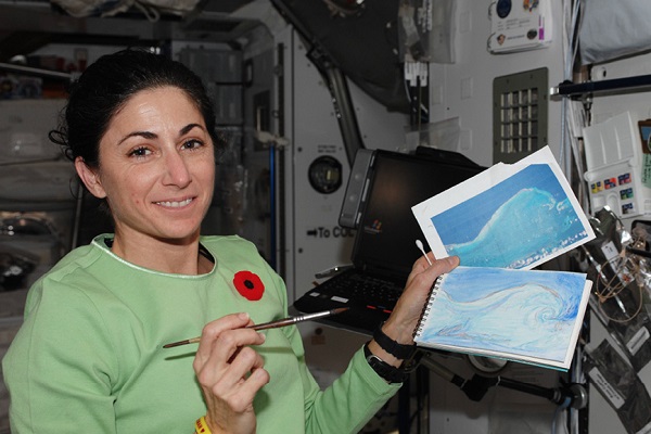 The first painting on ISS during Expedition 21 in October 2009.