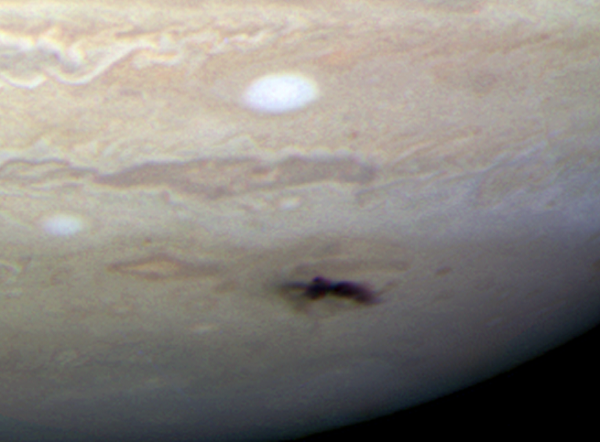 Hubble Space Telescope image of the blemish on the surface of Jupiter from the impact in 2009