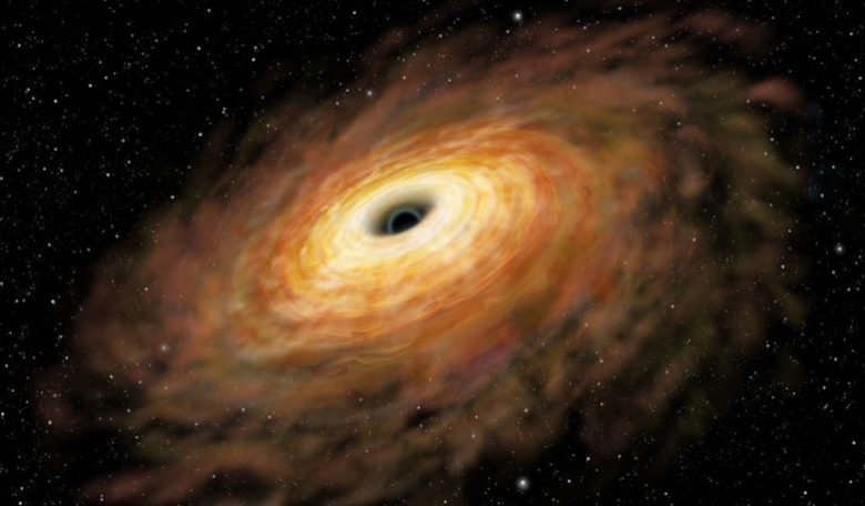 A black hole (one illustrated) with a mass equal to about 70 suns has been found in our Galaxy, researchers say, prompting a rethink on how these giants are formed. Image: NAOJ