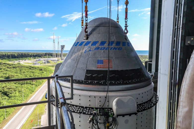 Boeing's Starliner capsule at the Cape Canaveral launch pad in Florida. Image: Boeing
