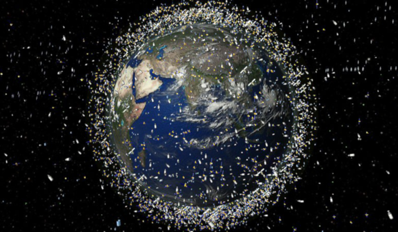 Space already has a burgeoning debris problem, and with companies such as SpaceX, Amazon and now a Chinese company aiming to launch thousands more satellites into orbit, the problem will only get worse. Image: ESA