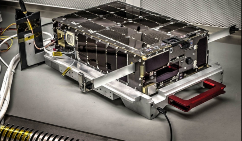 Dellingr’s exterior is lined with solar panels. Slighty larger than a cereal box, Dellingr is a six-unit, or 6U, CubeSat – indicating its volume is approximately six liters. Credits: NASA's Goddard Space Flight Center/Bill Hrybyk
