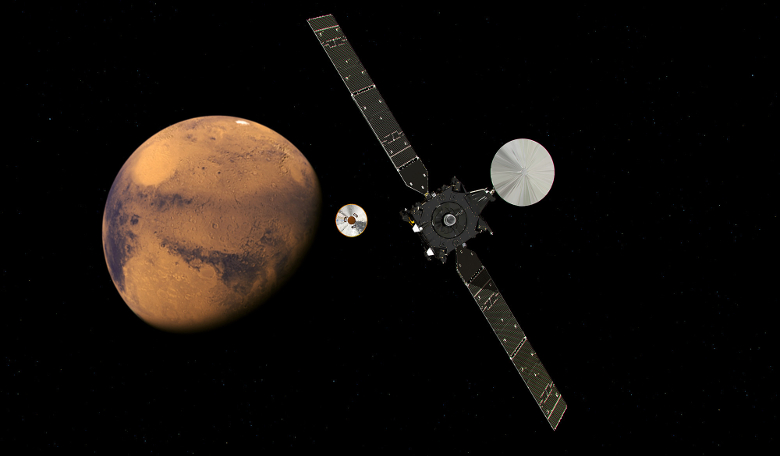 ExoMars 2016 approaching Mars. Image: ESA