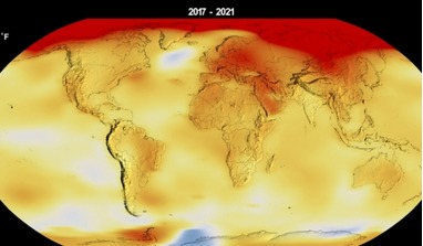 NASA global warming map 2021