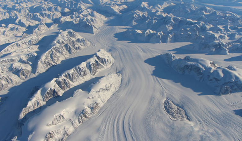 Could the Southern Highlands on Mars once have looked like Heimdal Glacier in southern Greenland? A new study suggests glaciers are responsible for creating river networks, not excessive liquid water. Image: NASA/John Sonntag