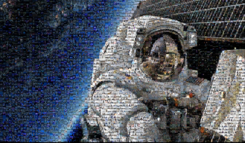 This image is a digital mosaic of more than 4,000 individual photographs submitted by NASA projects and programs as well as members of the public from all over the world.
