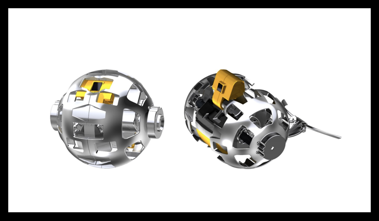 JAXA's proposed spherical transformable lunar robot (left: before transformation, right: after transformation). Image: JAXA, TOMY Company, Sony Group Corporation and Doshisha University.