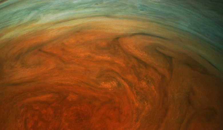 A close-up of Jupiter's Great Red Spot. Image: NASA