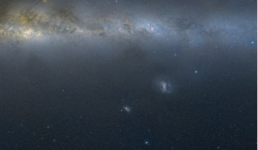 Bridge between the clouds, Large and Small Magellanic Clouds, Leading Arm, Magellanic Stream, Milky Way