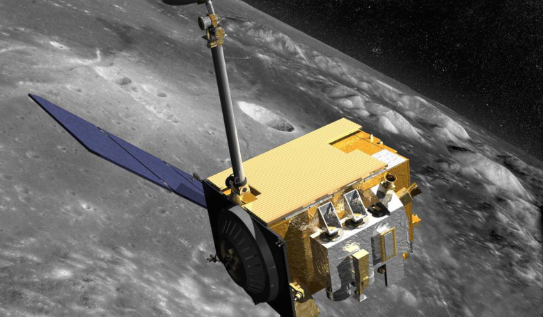 An artist's rendering of NASA's Lunar Reconnaissance Orbiter (LRO) spacecraft that has helped scientists find higher abundances of metal in lunar craters than previously thought existed. Image: NASA
