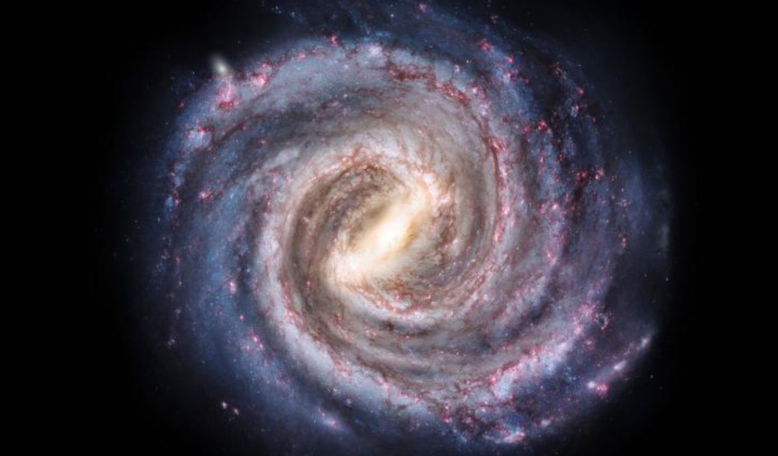 Artist's conception of the Milky Way galaxy seen face on. According to a study by UK researchers, its central bar has slowed by 24% since its formation nearly 14 billion years ago. Image: Pablo Carlos Budassi