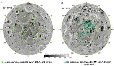 Chandrayaan-1 spacecraft, Moon, Moon Mineralogy Mapper (M3), water ice