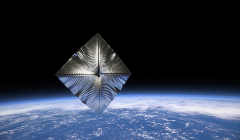 Artists's impression of the ACS3 nanosatellite deployed in space. Image: NanoAvionics