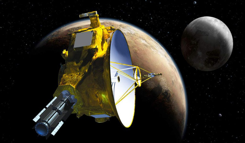 Artist’s conception depicting New Horizons spacecraft near Pluto. Image: NASA Goddard Media Studios
