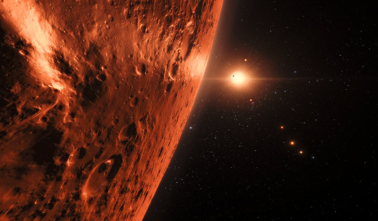 An artists impression of the TRAPPIST-1 multi-planet system. Image: NASA, ESA, ESO