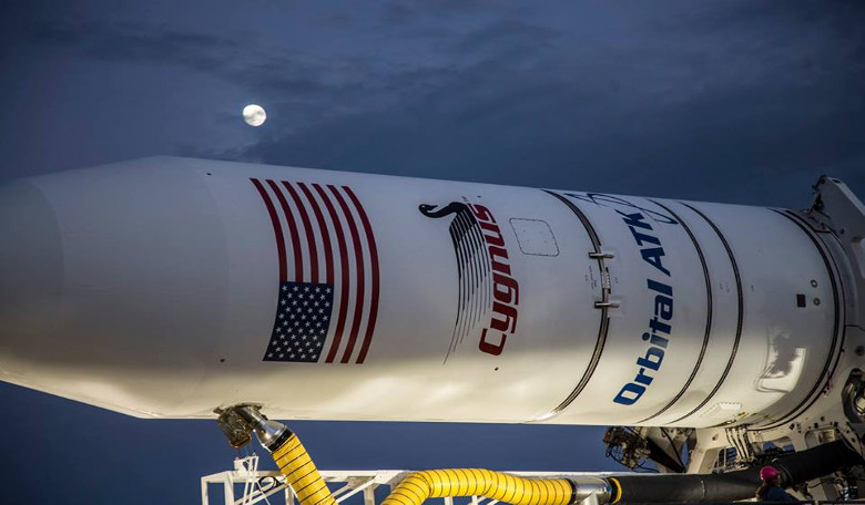 An Antares rocket carrying a Cygnus spacecraft, developed by Orbital ATK to fly cargo to the International Space Station. Image: Northrop Grumman