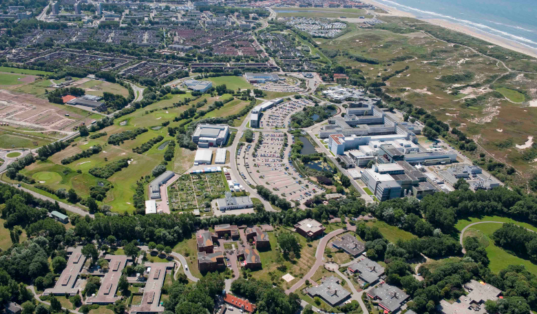 An aerial view of ESA's technical centre, the European Space Research and Technology Centre (ESTEC). Image: ESA