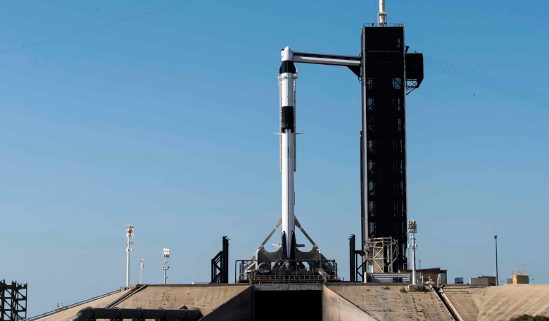 SpaceX Falcon 9 and its Dragon capsule on pad 39A at NASA's Kennedy Space Center in Cape Canaveral, Florida. Image: SpaceX
