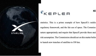 Kepler Communications, mega-constellations, OneWeb, SpaceX, Starlink