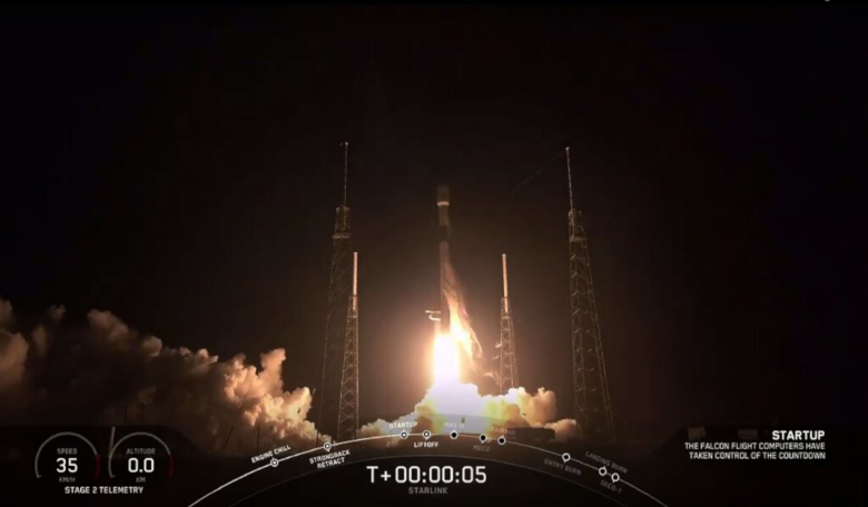 The SpaceX Falcon 9 rocket carrying 60 Starlink satelites blasted off from Cape Canaveral, Florida 