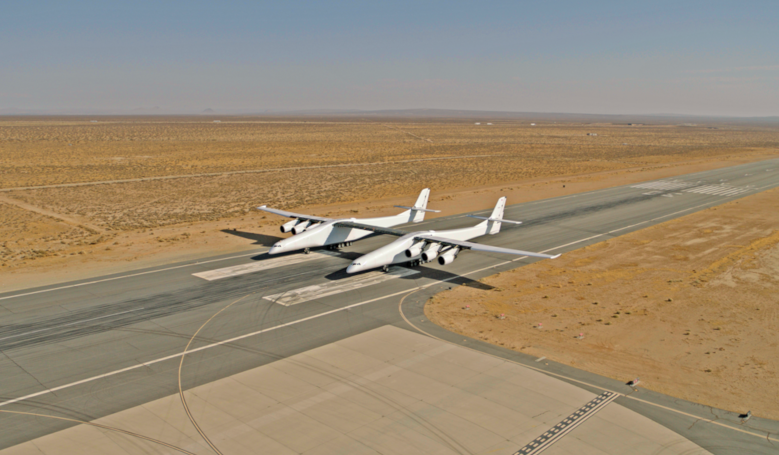 Stratolaunch aircraft by Stratolaunch Systems Corp., Mojave Air and Space Port. Image: Robert Sullivan/Wikipedia