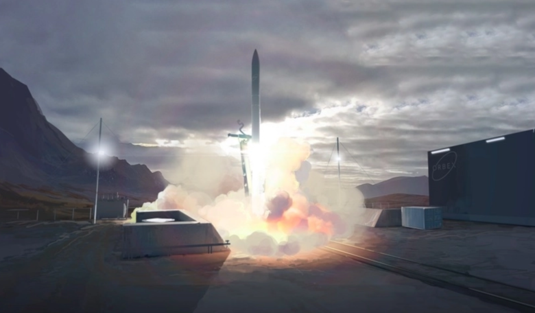 Artist's rendering of a rocket takes off from the Sutherland spaceport. Image: Wikimedia