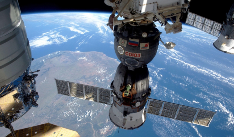 The International Space Station is so far one of the biggest ever symbols of international cooperation but still excludes the likes of China and India. This picture showing three of the five spacecraft docked to the station was taken by ESA’s British