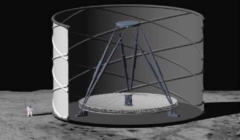 UT Austin astronomers Anna Schauer, Niv Drory, and Volker Bromm are advocating the revival of the lunar liquid mirror telescope project to study the first stars that formed in the Universe. Image: oger Angel et al./Univ. of Arizona