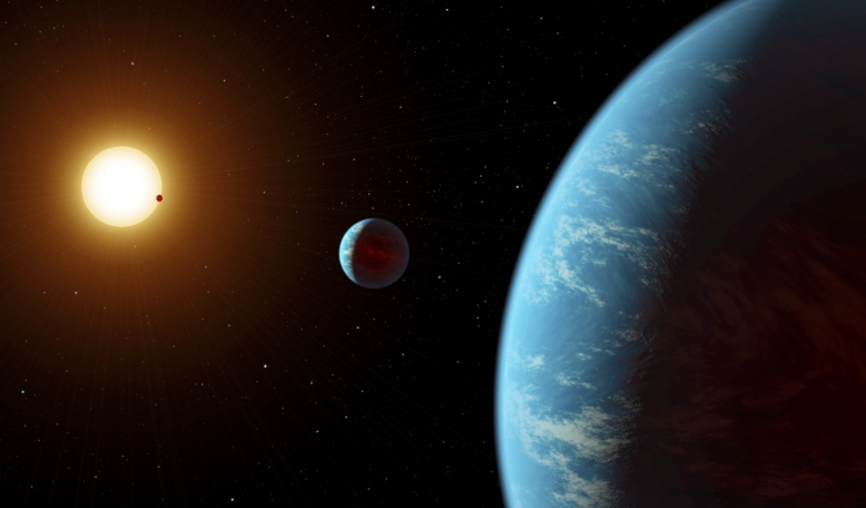 An artist's illustration of an exoplanet system. Could LHS1140b be hosting an ocean over one hundred kilometres deep? Image: R. Hurt (IPAC)/NASA/JPL-Caltech