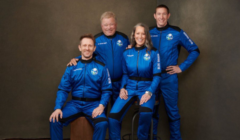 Meet the crew of Blue Origin's New Shepard NS-18 flight, now scheduled for launch 13 October, 2021; William Shatner, Audrey Powers, Chris Boshuizen and Glen de Vries.