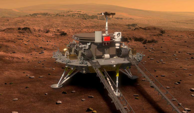Artist’s impression of China's Zhurong rover on Mars. Image: CNSA    