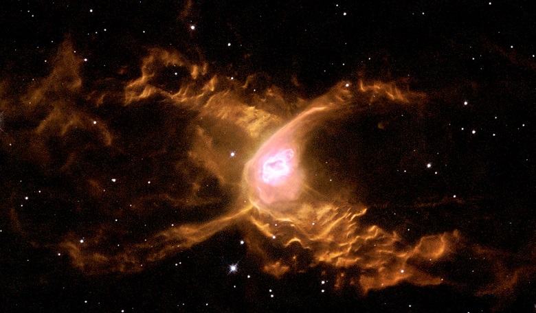 Huge waves are sculpted in this two-lobed nebula some 3000 light-years away in the constellation of Sagittarius. This warm planetary nebula harbours one of the hottest stars known and its powerful stellar winds generate waves 100 billion km high.