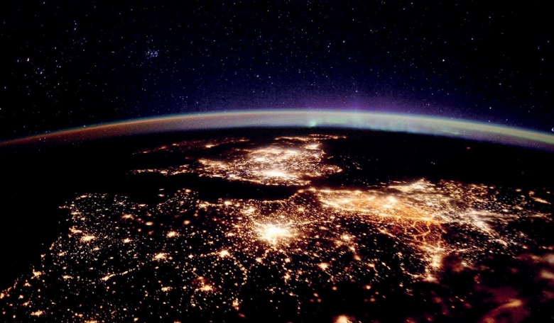 The UK and Europe as viewed by British astronaut Tim Peake during his ESA mission on the International Space Station.