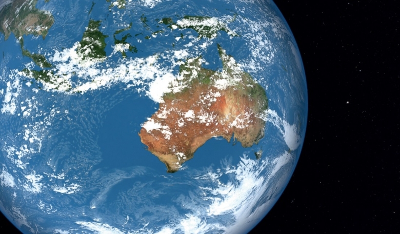 The Australian continent from orbit.