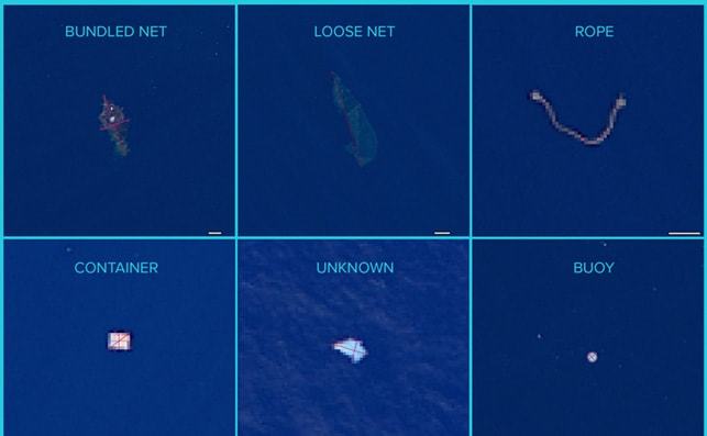Aerial images of large ML items taken by a high resolution camera over the Great Pacific Garbage Patch.