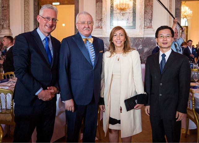 Dr Igor Ashurbeyli pictured with Lembit Opik (left), Ana Mercedes Diaz and Yun Zhao.