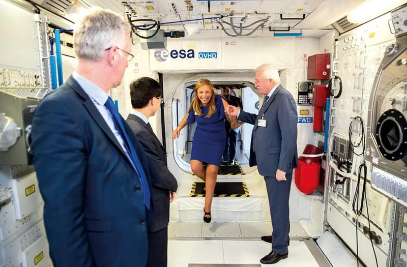 , Yun Zhao (Supreme Justice) and Lembit Öpik viewing a Space Station module mock-up at the European Astronaut Centre in Germany...