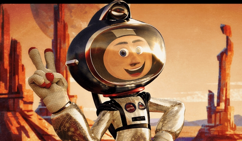 Cosmo’s character design was revisited in 2018 to reimagine his look from early development work. Some of the defining features introduced were his high-tech spacesuit and a helmet modelled after classic automobiles from the era he is inspired by.