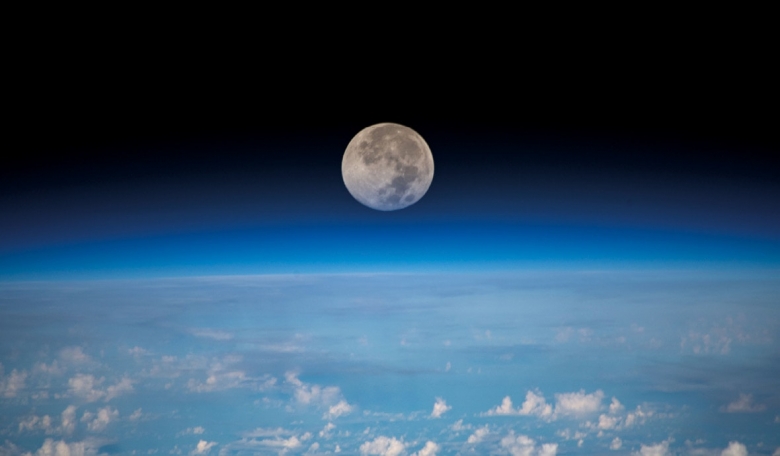 A full Moon is pictured from the International Space Station in 2019.