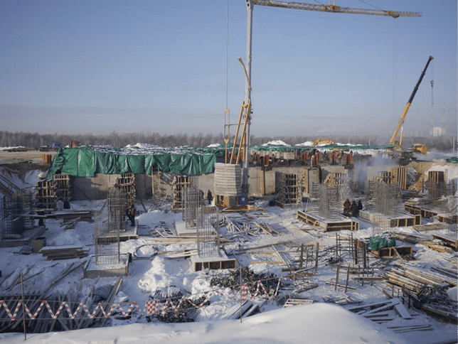 Construction of a new Angara pad in Vostochny.
